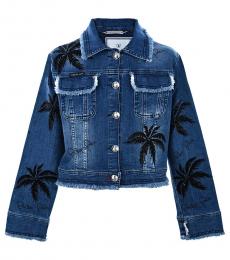 Philipp Plein Girls Blue Denim Aloha Jacket