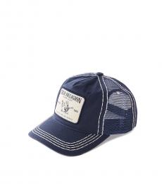 True Religion Blue Big T Trucker Hat