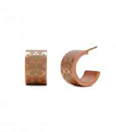 Coach Rose Gold Signature Earrings