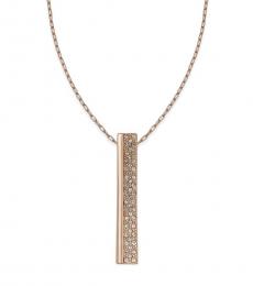 Ralph Lauren Rose Gold Crystal Bar Pendant Necklace