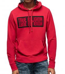 True Religion Red Logo Reflection Hoodie