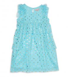 BCBGirls Little Girls Blue Angel Foil Print Dress