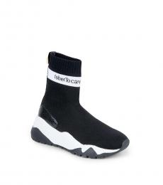 Black White Logo Sock Sneakers