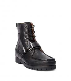 Ralph Lauren Black Ranger Lace Up Boots