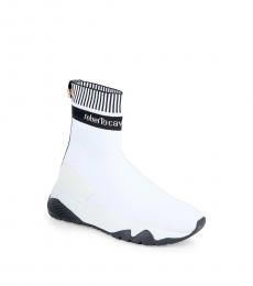 White High-Top Sock Sneakers