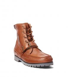 Ralph Lauren Tan Ranger Lace Up Boots