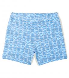 Philipp Plein Boys Light Blue Stretch Cotton Shorts