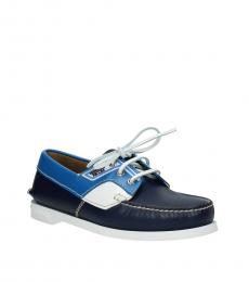 Blue Royal Blue Leather Loafers