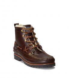 Ralph Lauren Brown Ranger Lace Up Boots