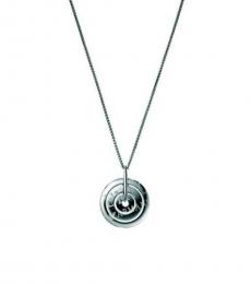 Metal Grooved Pendant Necklace