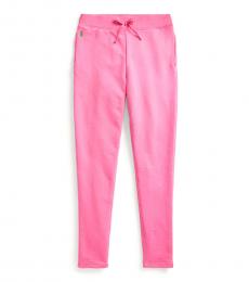 Ralph Lauren Girls Baja Pink Terry Leggings
