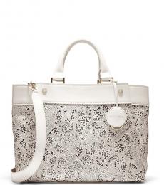 Cole Haan Optic White Laser Cut Large Satchel
