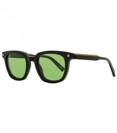 Ermenegildo Zegna Black Brown-Green Rectangular Sunglasses