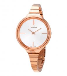 Calvin Klein Rose Gold Lively Silver Dial Watch