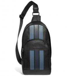 Coach Black Houston Varsity Stripe Large Slingpack