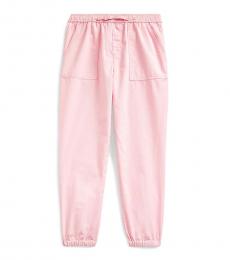 Ralph Lauren Girls Hint Of Pink Twill Joggers