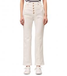 White Button-Fly Denim Jeans
