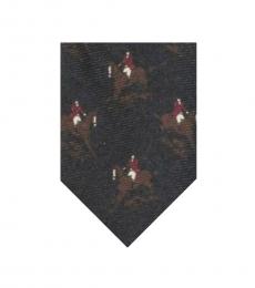 Ralph Lauren Black Equestrian Wool Tie