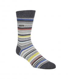 Calvin Klein Grey Striped Crew Socks