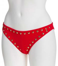 Moschino Red Studded Bikini Bottom