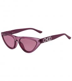 Pink Cat Eye Logo Sunglasses