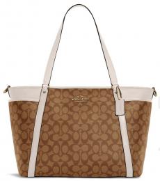 Coach Light Brown Signature Large Tote