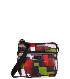 Multicolor Abstract Print Medium Crossbody Bag