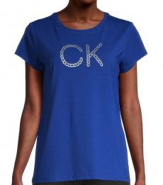 Calvin Klein Royal Blue Chain Graphic Logo T-Shirt