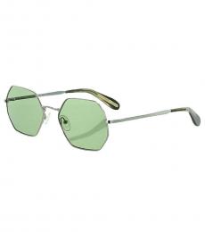 Light Green Hexagonal Sunglasses