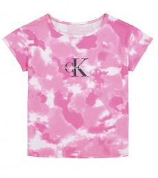 Girls Pink Tie Dye T-shirt