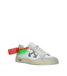 White Fluo Green Low Top Sneakers