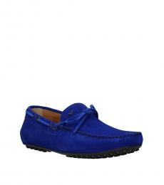 Emporio Armani Electric Blue Suede Loafers