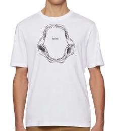 White Jaw-Print Relaxed-Fit T-Shirt