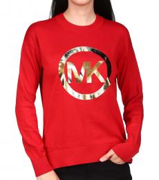 Red Metallic-Logo T-Shirt
