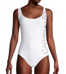 Calvin Klein White One-Piece Swimsuit