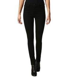 Black High Rise Ribbed Jeans