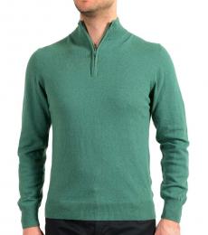 Green Half Zip Pullover Sweater