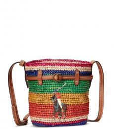 Ralph Lauren Multi Color Bellport Small Bucket Bag