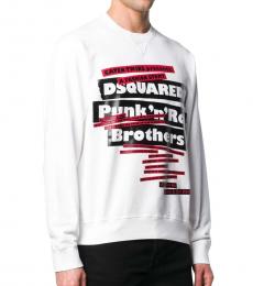 Dsquared2 White Punk Roll Logo Sweater