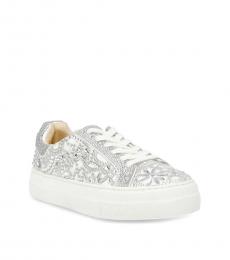 Betsey Johnson White Reily Lace-Up Sneakers