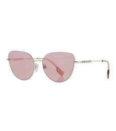 Burberry Silver Harper Violet Cat Eye Sunglasses