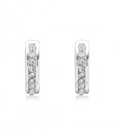 Ralph Lauren Silver Pave Hoop Earrings