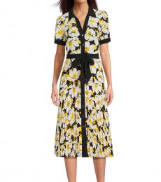 Karl Lagerfeld Multi Color Pleated Floral Shirtdress