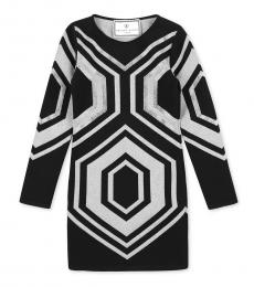 Philipp Plein Little Girls Black Geometric Pattern Dress