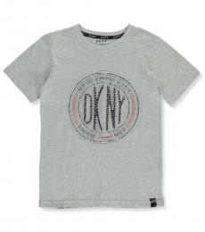 DKNY Boys Light Heather Raised Embossed Logo T-Shirt