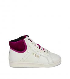 White Pink High-Top Sneakers