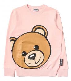 Girls Pink Big Teddy Sweatshirt