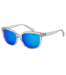 Clear Blue Logo Sunglasses