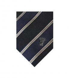 Versace Collection Dark Blue Striped Tie