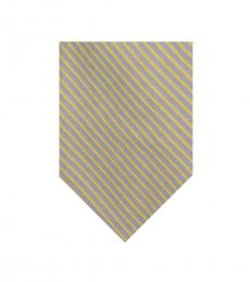 Yellow Skinny Stripes Silk Tie